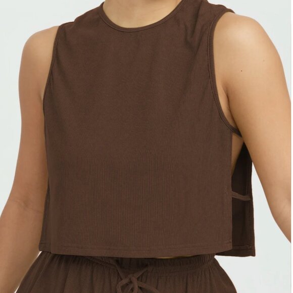 Riot swim Simi Side Strap Tank in Chocolate - Picture 1 of 3
